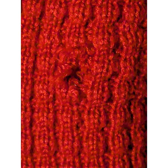 Calvin Klein Women M Red Textured Button Neck Knit Sweater Cozy Winter Christmas - Picture 9 of 12